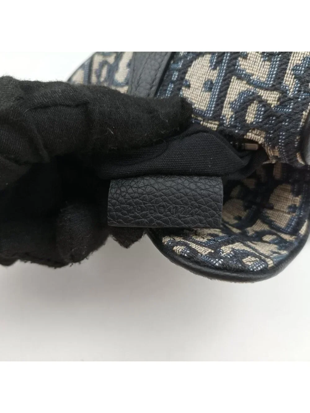 Dior Saddle Navy Gray Jacquard Handbag